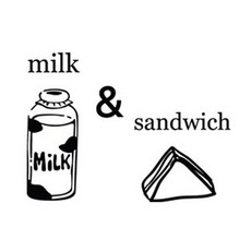 수풀 밀크 앤 샌드위치 포인트스티커 SP-G208, 블랙