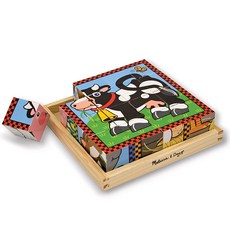 Melissa&Doug 美國瑪莉莎 農場動物圖案方塊拼圖 MD0775, 1組
