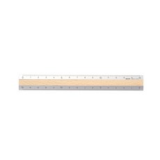 [미도리] Aluminium & Wood Ruler, Light Brown