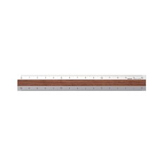 [미도리] Aluminium & Wood Ruler, Dark Brown