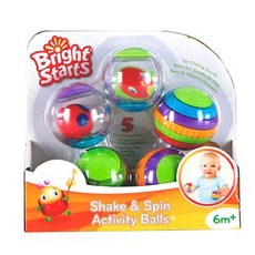 Bright Starts 孩童搖動旋轉球 5入, 混色