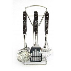 maebata M Choco 炊具套組 6 件套, 漏勺+鍋鏟+打蛋器+麵勺+烹飪勺+勺子