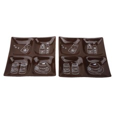 마에바타 4절접시 2p, 브라운, 2개