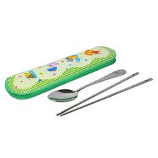 ABC칼라수저케이스세트, 그린, 1개