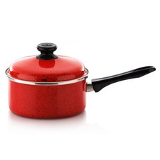 HAMPTONS 電磁爐適用單柄琺瑯湯鍋+鍋蓋, 18*18*9 cm, 紅色