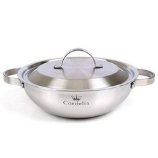 Kitchen-Art 電磁爐適用Cordelia系列5層不鏽鋼附蓋雙耳湯鍋, 銀色, 24cm, 1組
