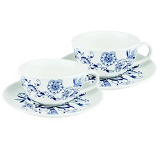 국산 쯔비벨무스터 도자기 홍차잔 2인세트, 1세트