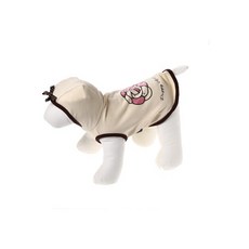 PUPPY ANGEL 玫瑰印花寵物連帽T恤, 米色