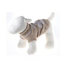 PUPPY ANGEL 寶石小熊圖案寵物高領毛衣, 米色