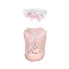 PUPPY ANGEL 水鑽圖案寵物針織毛衣, 粉色的