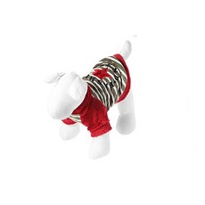 DOGPOSE 印花條紋絨毛寵物衣服, 卡其色