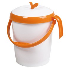 창신리빙 센스 풀잎 음식물 쓰레기통 4.5L, 오렌지, 1개