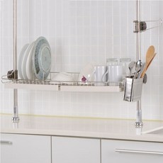 ENEX 立柱式單層碗盤架, 銀色