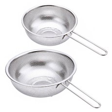4BNK 沖孔單柄瀝水籃 2件組, 銀色, 1個