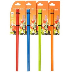 mommy's table 矽膠筷子 4入, 橙色、綠色、藍色、紅色, 筷子