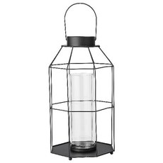 Bloomingville 金屬邊框可掛式燭台, 黑色