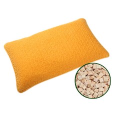 HINOKI ART 純棉天然染色檜木枕 基本方塊顆粒, 黃土, 1個