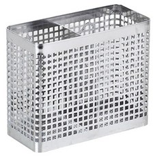 STAFIX 特別打孔方形餐具筒, 銀色, 1個