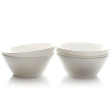 L.loom L White骨瓷麵碗, 白色的, 5入