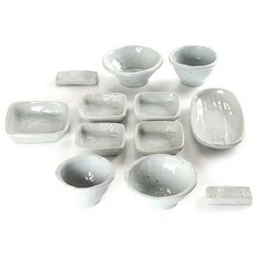 SHINSUNG Yuyu瓷器飲食套組, 餐碗 4入+碟子 4入+筷架 2入+餐盤 2入, 1組