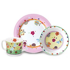 HANKOOK CHINAWARE 野餐兒童套裝, 盤子 + 湯碗 + 杯子, 野餐