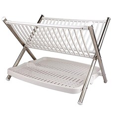 Plus Living 可折疊碗盤瀝水架, 白色, 1 個, 1個