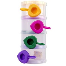 分層奶粉盒, 薰衣草紫+黃色+紫色+綠色, 30cc, 1組