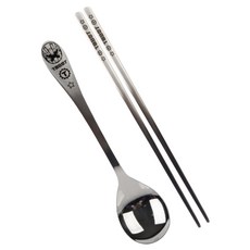 또봇 스텐 수저세트 TB4059, 또봇 (실버), 2종 (숟가락 (18cm), 젓가락 (16.5cm))