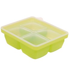 4格矽膠方形製冰盒, 綠色