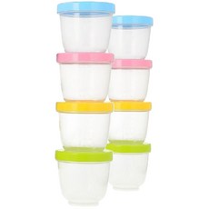 Bebe&Mam 食物保鮮罐 4入, 300ml, 藍色+粉色+黃色+綠色, 2組