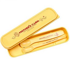 MOTHER'S CORN 副食品餵食餐具, 1組, 湯匙S號+湯匙M號+收納盒