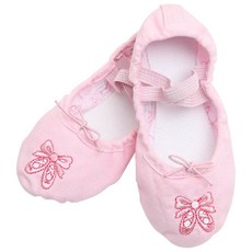 BALLET KIDS 刺繡綁帶布舞鞋