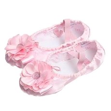 芭蕾兒童款鑲鑽緞面舞鞋