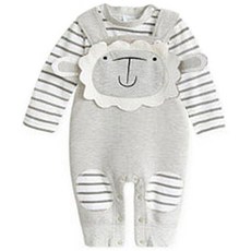 JOY MULTI 孩童羊造型吊帶褲+條紋長袖包屁衣套裝 1631ST