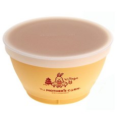 MOTHER'S CORN 印花附蓋魔術兒童碗, 黃色