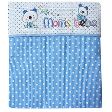 mom's bebe 小熊圖案揹帶 7分, 藍色