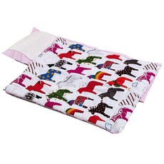 Organic Bean 一體式午睡被睡墊組, 粉色木馬款