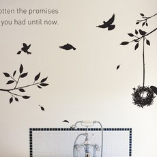 꿀밤 그래픽스티커 새와나무, 화이트