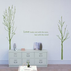 꿀밤 그래픽스티커 겨울나무, 화이트