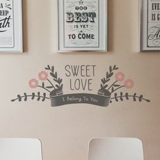 Sweet Love重點貼紙, 灰色 + 粉紅色