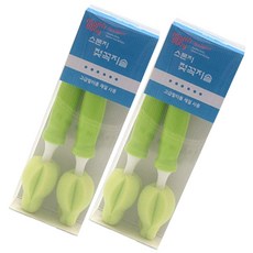 mom's Baby 海綿奶嘴刷, 4入, 綠色