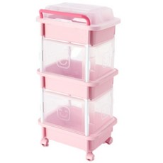 리빙스마일 직사각 기저귀 정리함 일반형 3단, 핑크, 1개