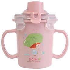 딸기 엠와이글로벌 스텐쉐이크 빨대물통, 핑크, 250ml, 1개
