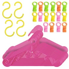 Budsia 孩童連接式掛勾衣架, 粉紅色, 20個