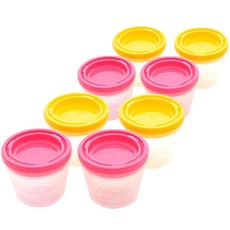 [초코몬] 밀폐130ml 4P, 핑크/노랑, 2개