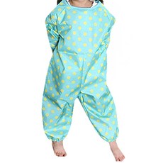 Plie 黃色圓點防水連身衣 M號, 薄荷綠, 1入