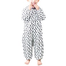 Plie 孩童連身畫畫衣 狗狗圖案 L號, 白色, 1入