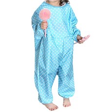 Plie 白色圓點藝術圍裙 L號, 1入, 天藍色