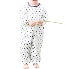 Plié全身美術圍裙 一般型 灰色星星 L, 象牙