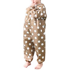 plie 全身美術罩衫 拉鍊款 圓點圖案, 棕色